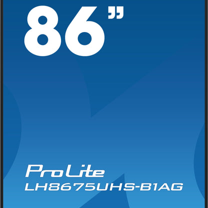 iiyama ProLite LH8675UHS-B1AG 86" 4K UHD 24/7 Display with Android OS, FailOver and Intel SDM slot