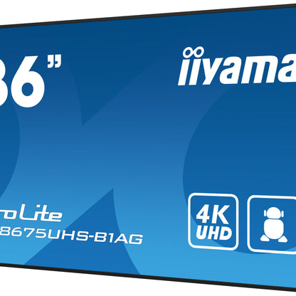 iiyama ProLite LH8675UHS-B1AG 86" 4K UHD 24/7 Display with Android OS, FailOver and Intel SDM slot