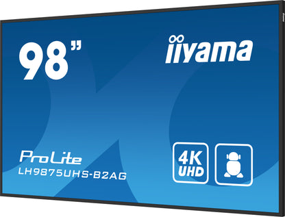 iiyama ProLite LH9875UHS-B2AG 98" 4K UHD 24/7 Digital Signage Display with Wi-Fi 500 cd/m² Android 11