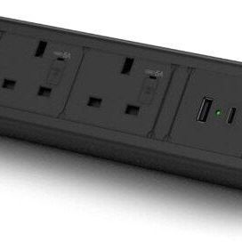 Metalicon DPM-2P1N2C(A/C) Boost Power Module - 2 Mains Power Sockets, 1 USB-A, 1 USB-C Charge Socket