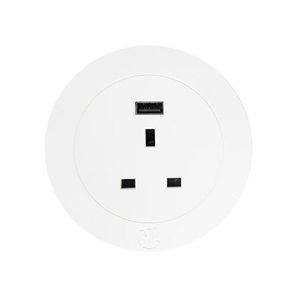 Metalicon S1-1P1C Solo In Desk Module - 1 Mains Power, 1 USB-A