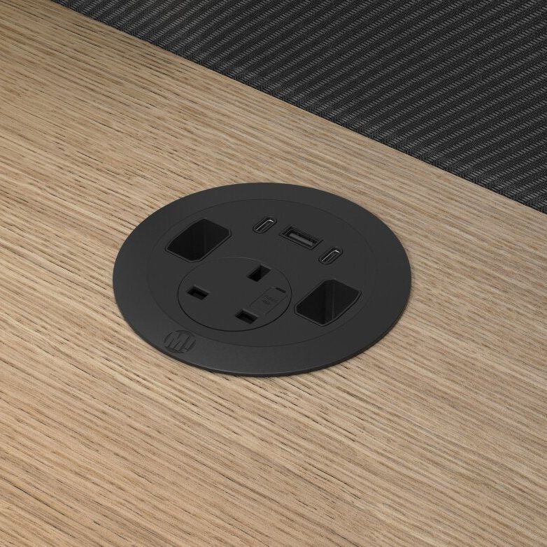 Metalicon S1-1P3C(1A/2C) Solo Plus In Desk Module, 1 Mains Power, 1 USB-A, 2 USB-C