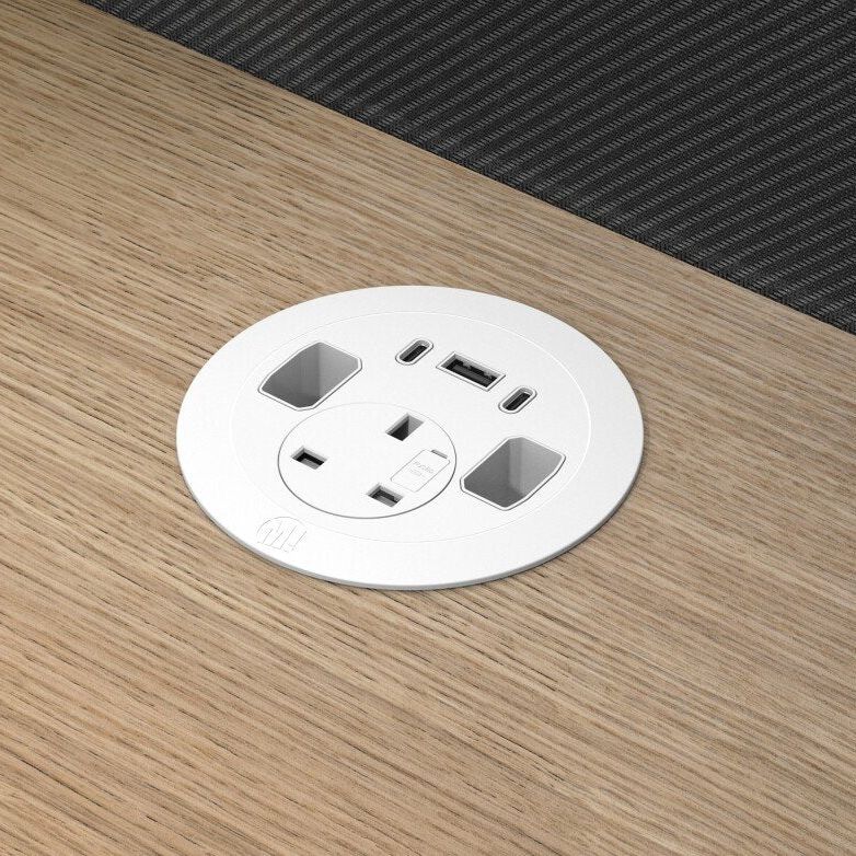 Metalicon S1-1P3C(1A/2C) Solo Plus In Desk Module, 1 Mains Power, 1 USB-A, 2 USB-C