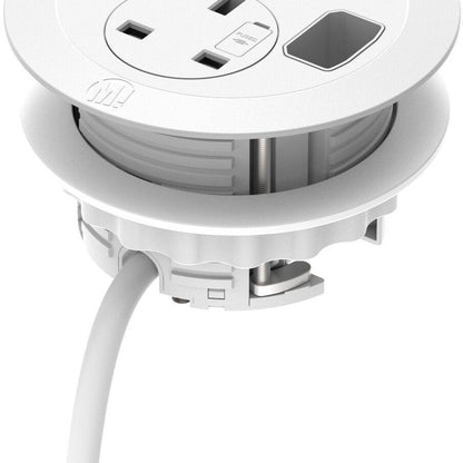 Metalicon S1-1P3C(1A/2C) Solo Plus In Desk Module, 1 Mains Power, 1 USB-A, 2 USB-C