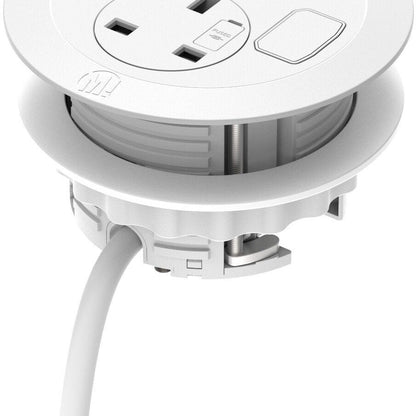 Metalicon S1-1P3C(1A/2C)1B Solo Plus In Desk Module, 1 Mains Power, 1 USB-A, 2 USB-C, 1 Blank Insert