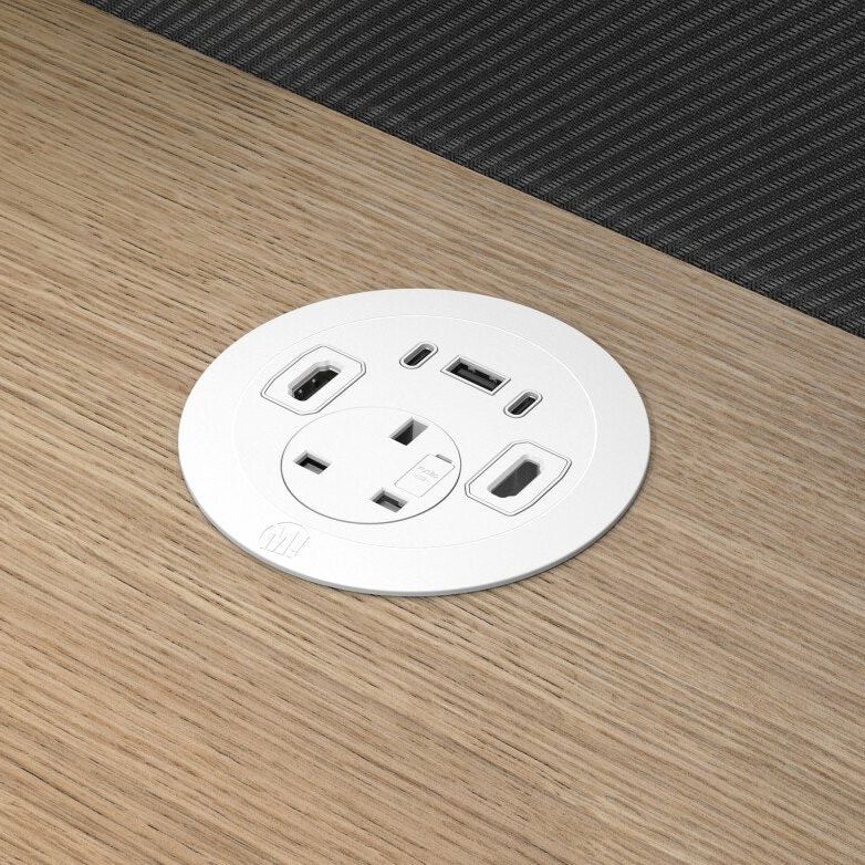 Metalicon S1-1P3C(1A/2C)2H Solo Plus In Desk Module, 1 Mains Power, 1 USB-A, 2 USB-C, 2 HDMI