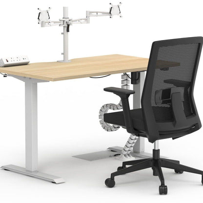 Formetiq B/SPBUNDLE3 Sit-Stand Desk, Veneto Chair & Accessories Bundle - Monitor Arm, Under Desk Power Module, Boost Power Module, Power Cable & Cable Spine