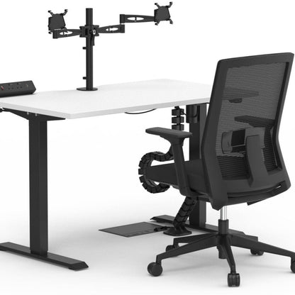 Formetiq B/SPBUNDLE3 Sit-Stand Desk, Veneto Chair & Accessories Bundle - Monitor Arm, Under Desk Power Module, Boost Power Module, Power Cable & Cable Spine