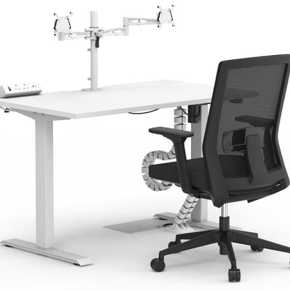 Formetiq B/SPBUNDLE3 Sit-Stand Desk, Veneto Chair & Accessories Bundle - Monitor Arm, Under Desk Power Module, Boost Power Module, Power Cable & Cable Spine