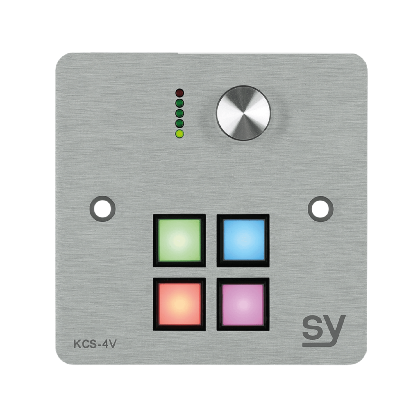 SY 4 button Keypad Controller with rotary volume control. In Brushed Aluminium