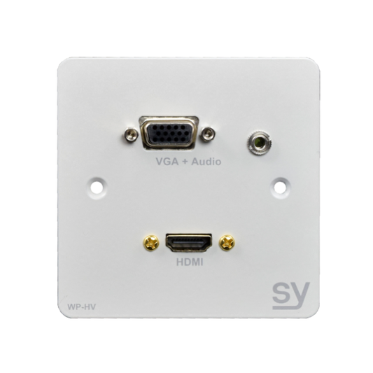 SY HDMI single gang wall input plate. UK white.