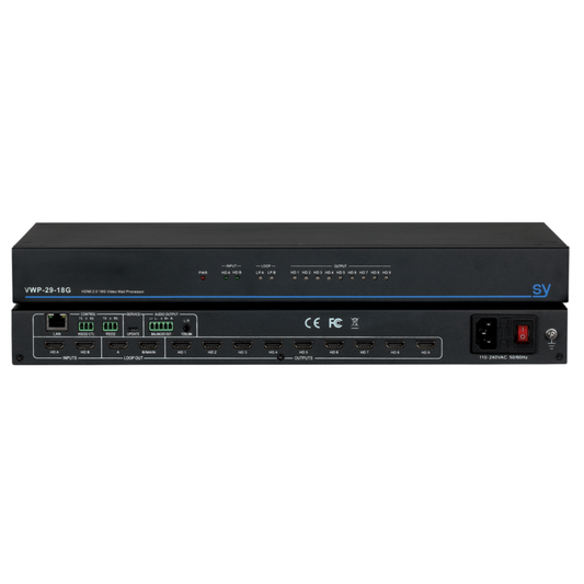 SY Dual Input Video Wall Processor (9× HDMI Outputs + Loop Outs)