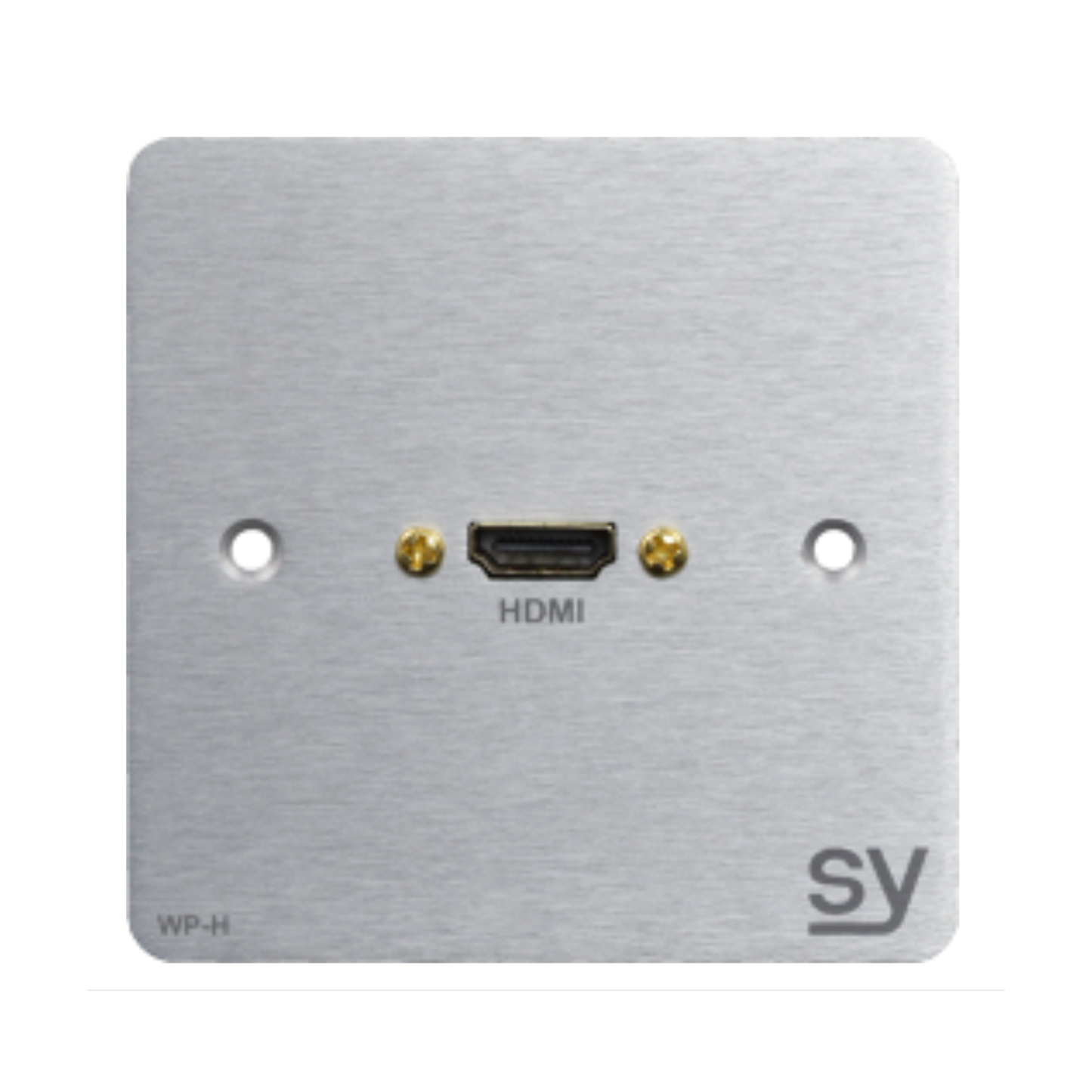 SY WP-H-BA – HDMI Single Gang Wall Input Plate (UK Brushed Aluminium)