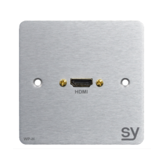 SY WP-H-BA – HDMI Single Gang Wall Input Plate (UK Brushed Aluminium)