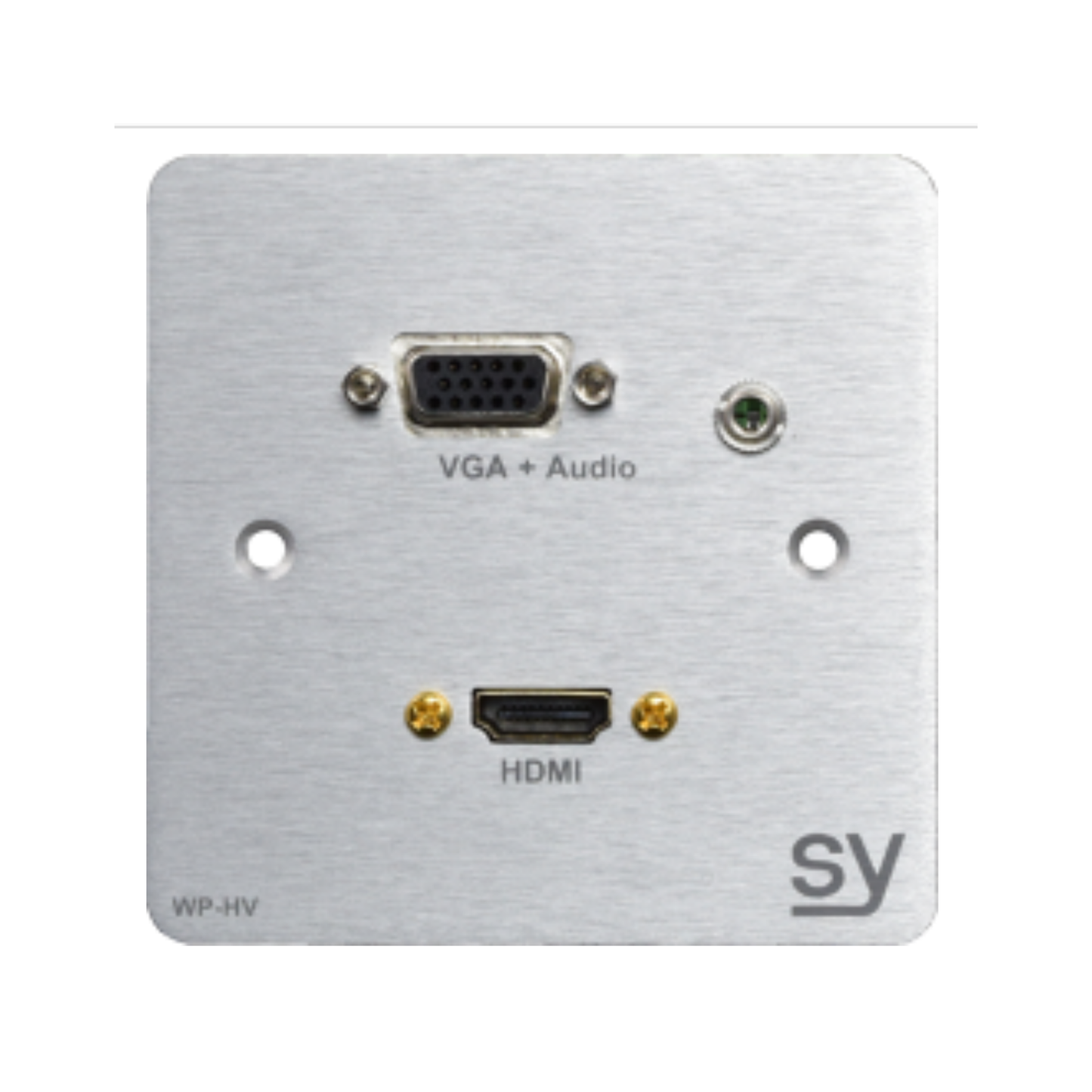 SY WP-HV-BA HDMI VGA Audio Wall Input Plate UK Brushed Aluminium