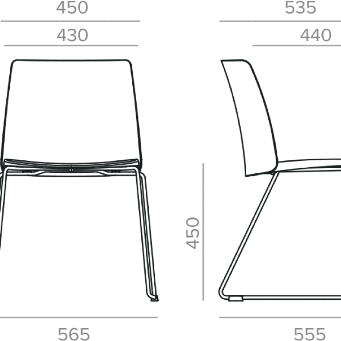 Formetiq B/SCSSP-E4E4 Seattle Sled Base Chair
