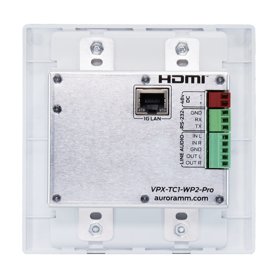 Aurora VPX-TC1-WP2-PRO 4K60 4:4:4 1Gbps AV over IP Wall Plate Transceiver