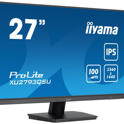 iiyama ProLite XU2793QSU-B6 27” WQHD IPS 100Hz Display with USB Hub