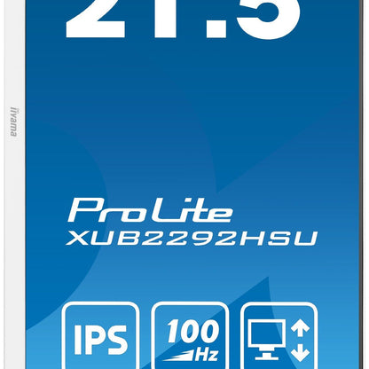 iiyama ProLite XUB2292HSU-W6 21.5” IPS 100Hz Display with height adjustable stand in White