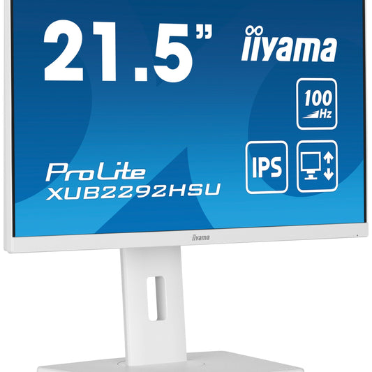 iiyama ProLite XUB2292HSU-W6 21.5” IPS 100Hz Display with height adjustable stand in White
