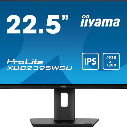 iiyama ProLite XUB2395WSU-B5 22.5” 1920 x 1200 monitor featuring IPS panel technology and a height adjustable stand