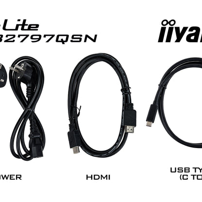 iiyama ProLite XUB2797QSN-W1 27" WQHD IPS Display with USB-C dock and RJ45 (LAN)