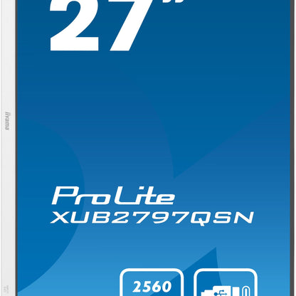 iiyama ProLite XUB2797QSN-W1 27" WQHD IPS Display with USB-C dock and RJ45 (LAN)