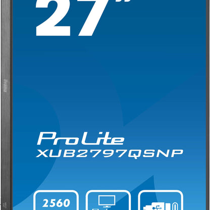 iiyama ProLite XUB2797QSNP-B1 27’’ WQHD IPS Monitor with RJ45 (LAN), KVM Switch & USB-C Dock (96W Power Delivery)