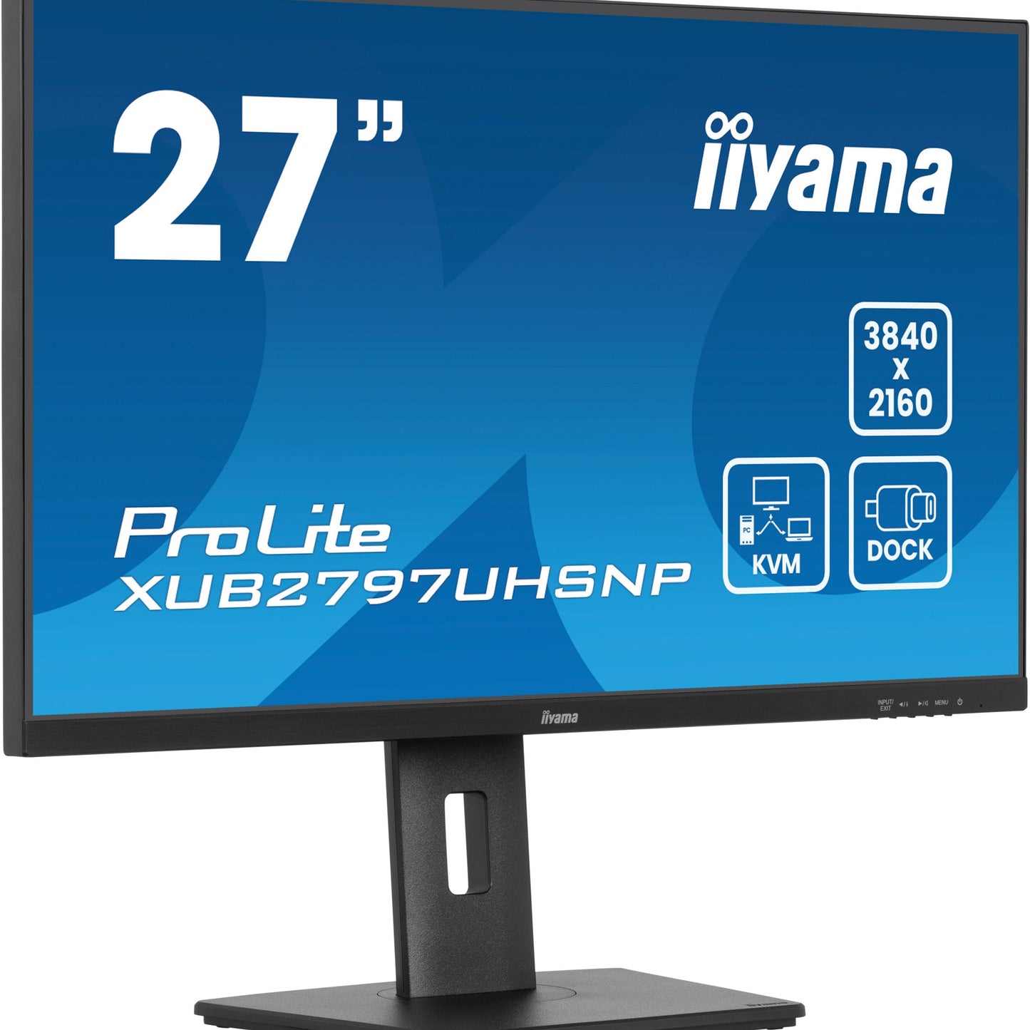 iiyama ProLite XUB2797UHSNP-B1 27" 4K IPS Desktop Monitor with USB-C (96W PD), KVM Switch, and RJ45