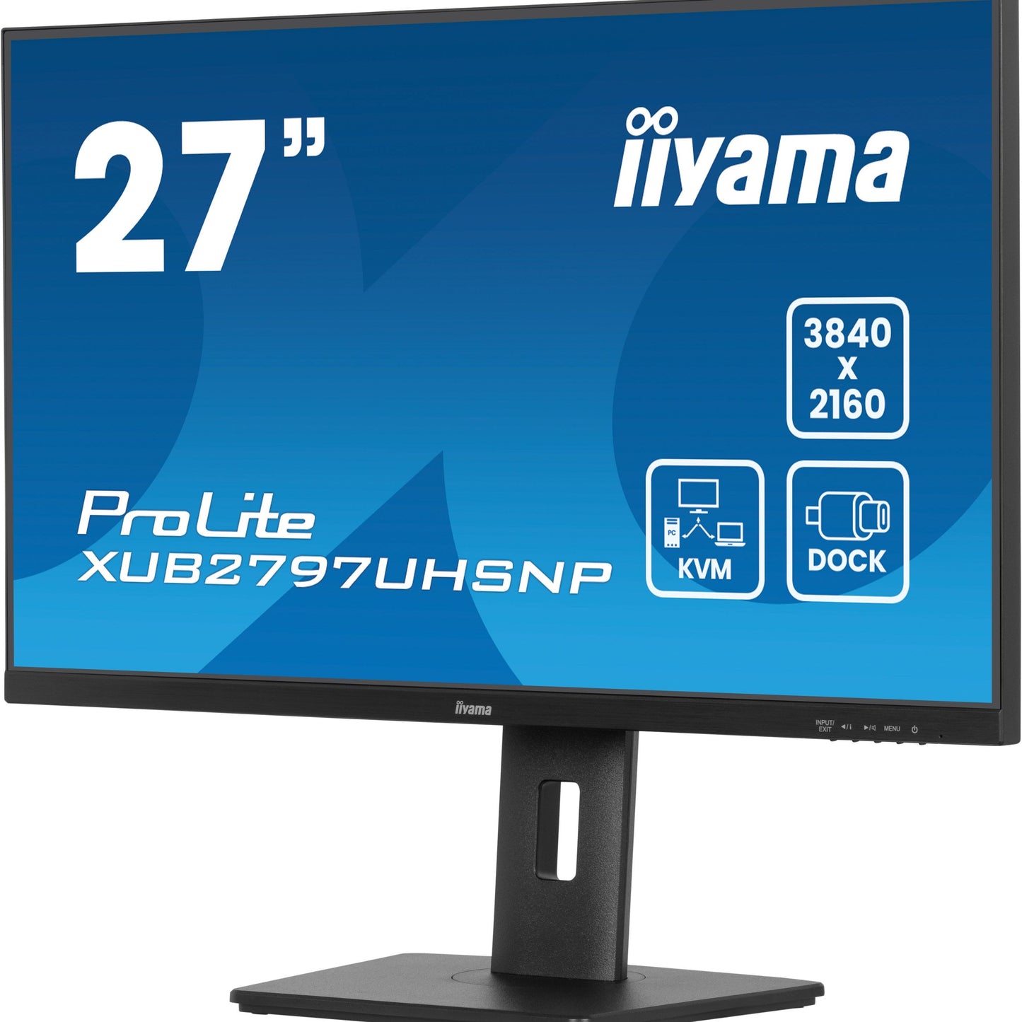 iiyama ProLite XUB2797UHSNP-B1 27" 4K IPS Desktop Monitor with USB-C (96W PD), KVM Switch, and RJ45