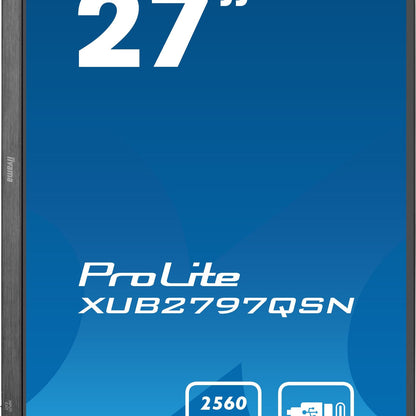 iiyama ProLite XUB2797QSN-B2 computer monitor 68.6 cm (27") 2560 x 1440 pixels 2K Ultra HD LED Black