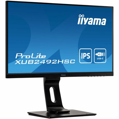 iiyama ProLite XUB2492HSC-B1 24" IPS LCD USB-C Display with 65W Charging and Height Adjustable Stand