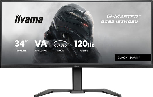 iiyama GCB3482WQSU-B1 computer monitor 86.4 cm (34") 1440 x 3440 pixels UltraWide Quad HD LED Black