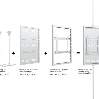 Multibrackets M Pro Series Enclosure 50" Wall Slim Medium White