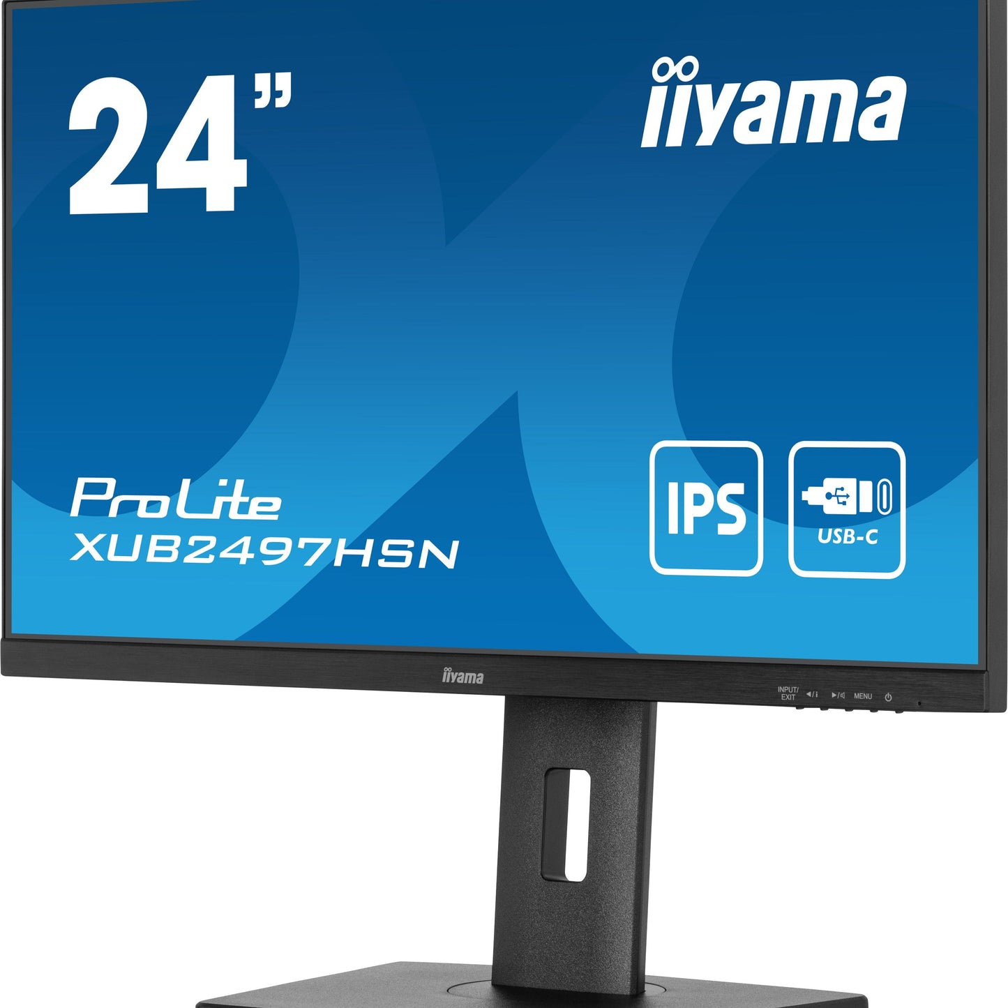iiyama ProLite XUB2497HSN-B2 24" Full HD LED Desktop Monitor with USB-C Hub & RJ45 Port