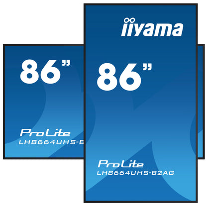 iiyama LH8664UHS-B2AG Signage Display Digital signage flat panel 2.18 m (86") Wi-Fi 500 cd/m² 4K Ultra HD Black Built-in processor Android 24/7