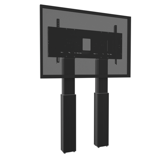 Conen SCETADWB Motorized Heavy Duty Xl Monitor Wall Mount With 50 Cm Of Vertical Travel Two Columns Black Anodized