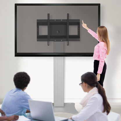 Conen SCETANHVP14 Monitor Stand And Monitor Wall Mount, Center Of Display 162 Cm Column Silver Anodized, Fixed Height, Floor Plate