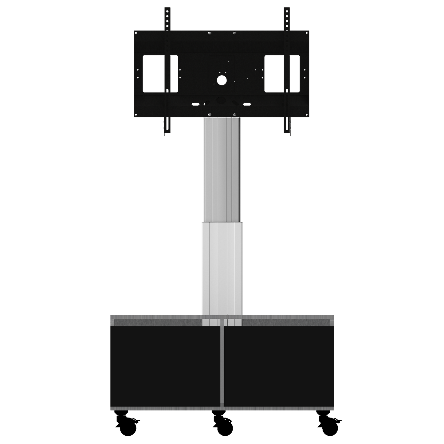 Conen SCETASBN Mobile TV Cabinet With Electrically Height Adjustment "Vsm Electric" Column Silver Anodized, 50 Cm Of Vertical Travel, Base Cabinet