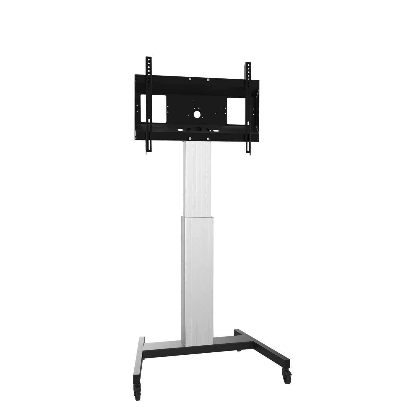 Conen SCETAVXL Motorized Mobile Flat Screen Tv Cart, 50 Cm Of Vertical Travel Column Silver Anodized, V-style Base