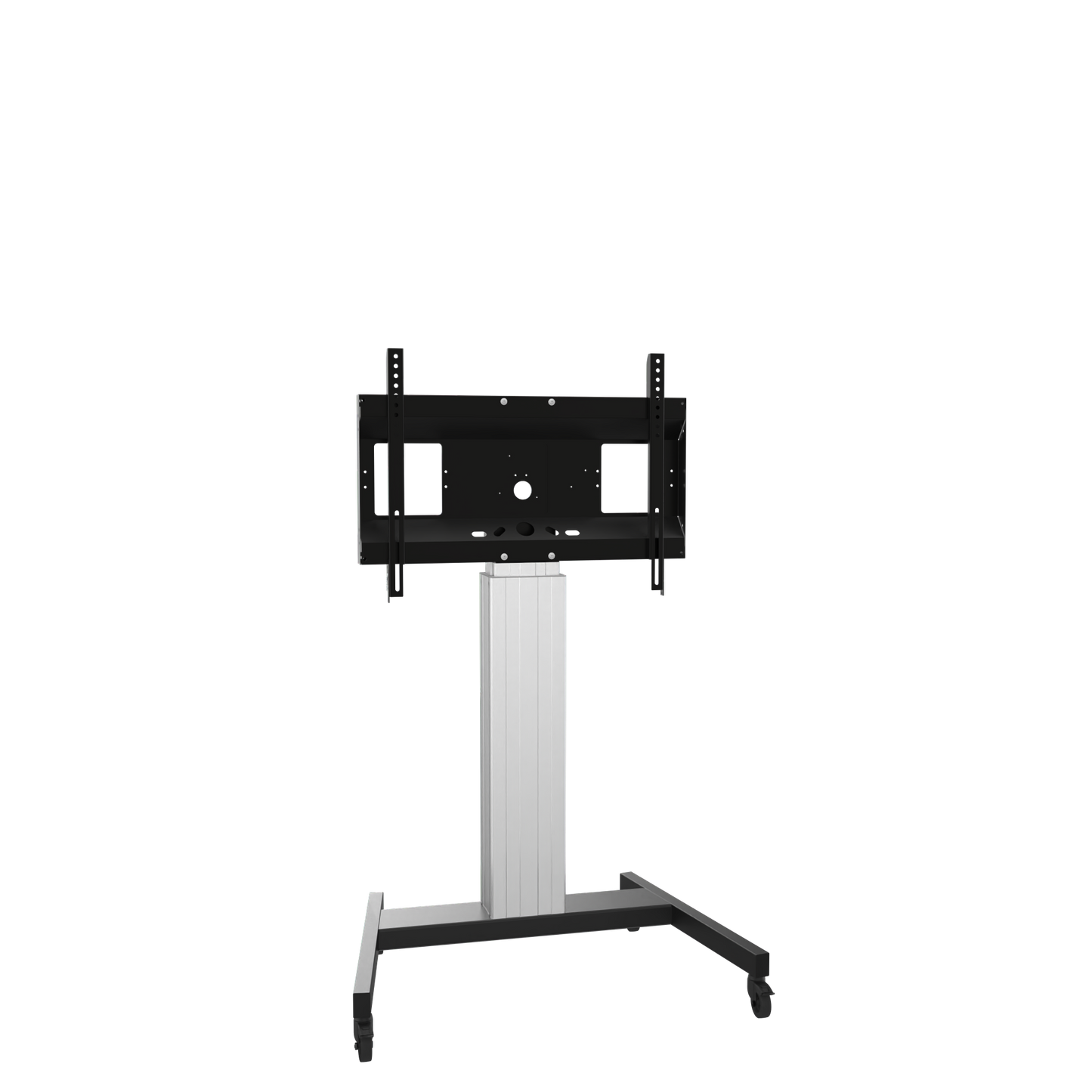 Conen SCETAVXL Motorized Mobile Flat Screen Tv Cart, 50 Cm Of Vertical Travel Column Silver Anodized, V-style Base