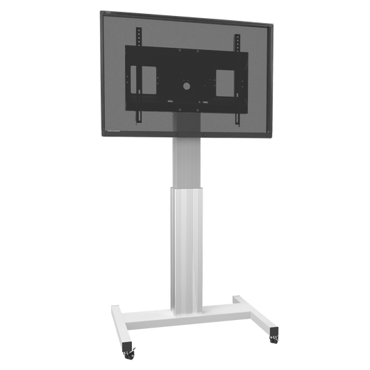 Conen SCETAXL Motorized Mobile Flat Screen Tv Cart, 50 Cm Of Vertical Travel Column Silver Anodized, H-style Base