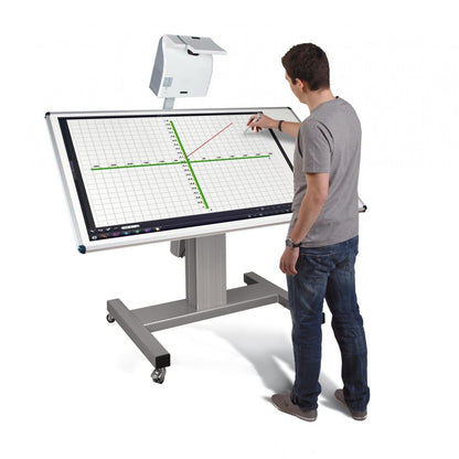 Conen SCETTIHVIO Mobile Tiltable Whiteboard Workitdesk For Different Projectors 1.44 X 0.90 M, Electrically Height & Tilt Adjustable Mount, H-style Base