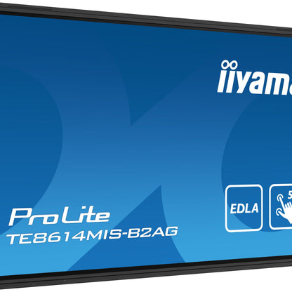 iiyama PROLITE TE8614MIS-B2AG Digital signage flat panel 2.18 m (86") LCD Wi-Fi 435 cd/m² 4K Ultra HD Black Touchscreen Built-in processor Android 24/7