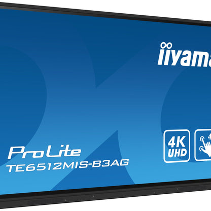 iiyama TE6512MIS-B3AG Signage Display Kiosk design 165.1 cm (65") LCD Wi-Fi 400 cd/m² 4K Ultra HD Black Touchscreen Built-in processor Android 11 24/7