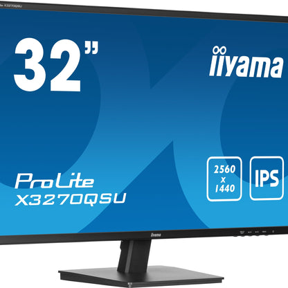 iiyama ProLite X3270QSU-B1 computer monitor 81.3 cm (32") 2560 x 1440 pixels Wide Quad HD LED Black