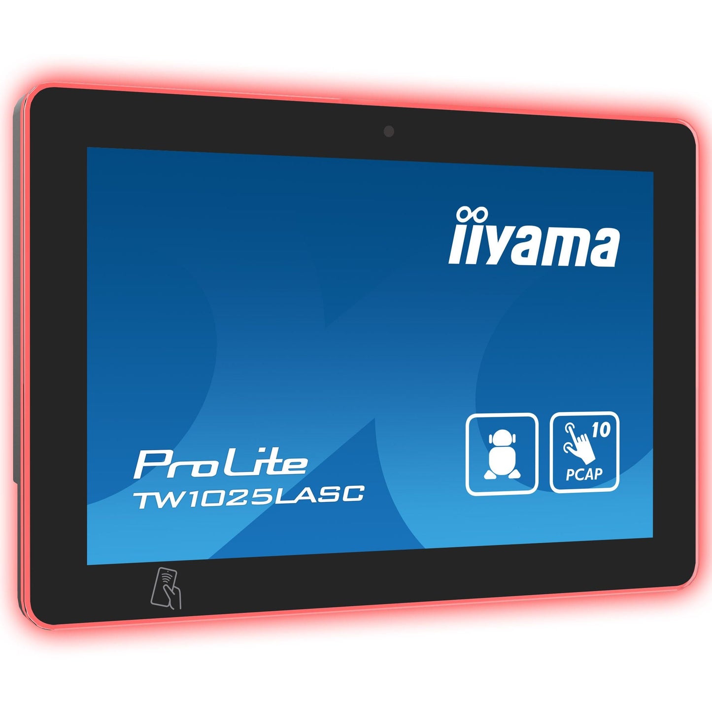 iiyama ProLite TW1025LASC-B1PNR 10.1" Kiosk Signage Touchscreen Display with Wi-Fi POE Android RGB LED Bar 5MP Camera NFC Reader