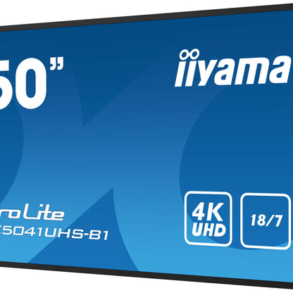 iiyama LE5041UHS-B1 Signage Display Digital signage flat panel 125.7 cm (49.5") LCD 350 cd/m² 4K Ultra HD Black 18/7