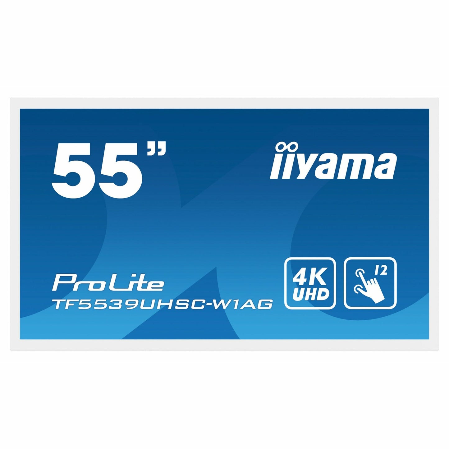 iiyama TF5539UHSC-W1AG 55" IPS 4K PCAP 12pt Touch Open Frame LFD with Anti Glare, White, 24/7 Operation, IPX1 rated