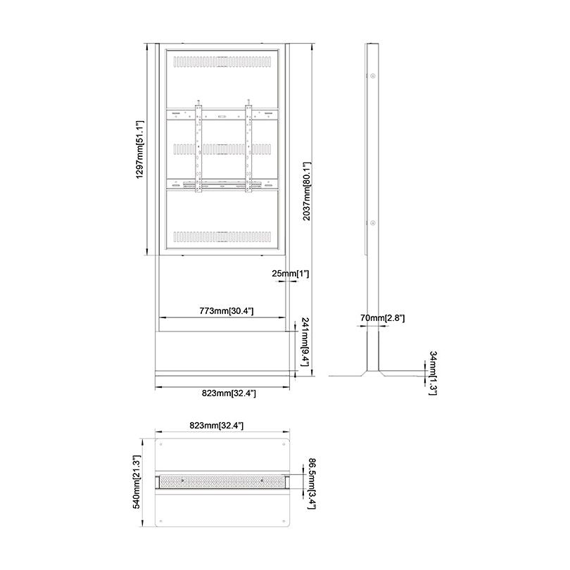Multibrackets M Pro Series - Enclosure Totem 55" Floorbase